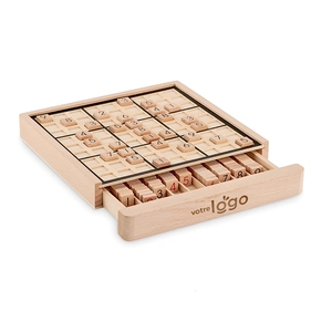 Sudoku en bois - Jeux avec 99 tuiles en bois numérotées personnalisable