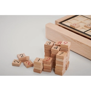 Sudoku en bois - Jeux avec 99 tuiles en bois numérotées personnalisable