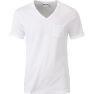 T-shirt homme 100% coton bio, col V, manches courtes personnalisable