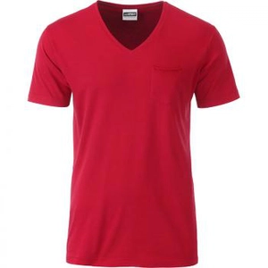 T-shirt homme 100% coton bio, col V, manches courtes personnalisable