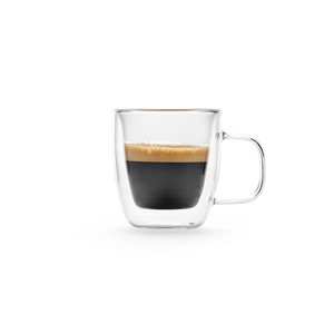 Tasse en verre borosilicate 65 ml double paroi avec anse personnalisable