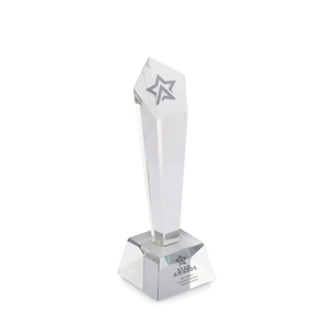 Trophée en cristal avec boite cadeau personnalisable