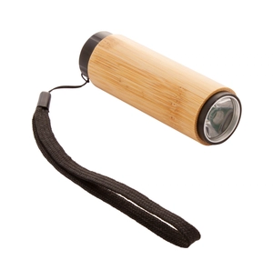 Lampe de poche LED en bambou avec dragonne personnalisable
