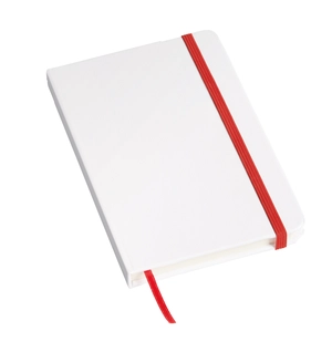 Carnet A6 AUTHOR, bloc notes blanc avec élastique colorée personnalisable