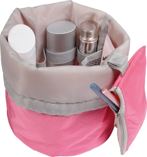 Trousse de toilette en nylon avec cordon de serrage personnalisable