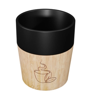 Mug céramique 150 ml avec sa base aimantée en bois d'hévéa personnalisable