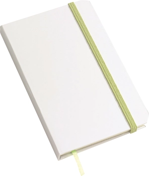 Carnet A6 AUTHOR, bloc notes blanc avec élastique colorée personnalisable