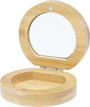Miroir de poche compact en bambou personnalisable
