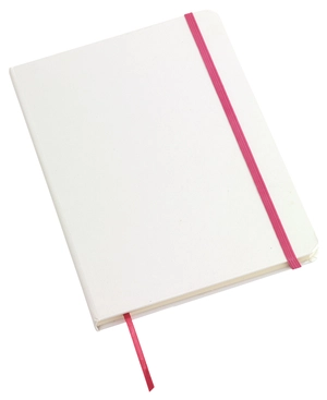 Carnet A6 AUTHOR, bloc notes blanc avec élastique colorée personnalisable