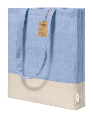 Tote bag en coton recyclé bicolore 120 g/m2 - avec soufflet personnalisable