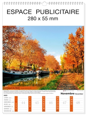 Calendrier Feuillet 2025  PAYSAGES DE France 32 x 43 cm - 13 feuillets personnalisable