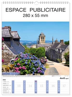 Calendrier Feuillet 2025  PAYSAGES DE France 32 x 43 cm - 13 feuillets personnalisable