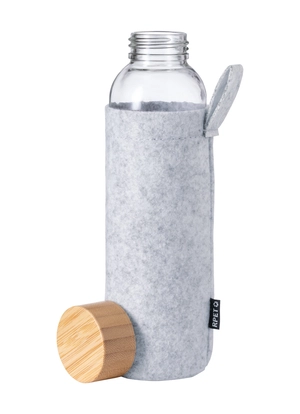 Bouteille en verre 500 ml avec manchon feutrine RPET personnalisable