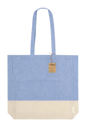 Tote bag en coton recyclé bicolore 120 g/m2 - avec soufflet personnalisable