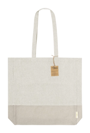 Tote bag en coton recyclé bicolore 120 g/m2 - avec soufflet personnalisable