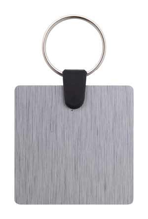 Porte clés carré en aluminium brossé personnalisable
