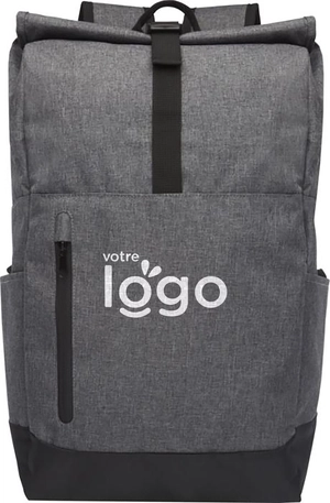 Sac à dos avec rabat enroulable - sac ordinateur 15,6 pouces 12 litres personnalisable