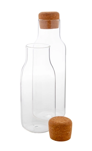 Carafe à eau en verre borosilicate 600 ml - couvercle en liège personnalisable