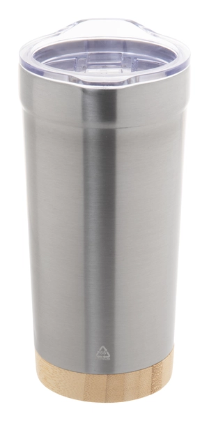 Mug isotherme 600 ml en inox recyclé et bambou personnalisable