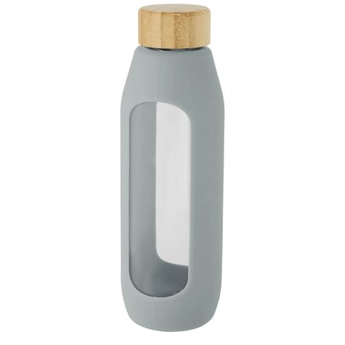 image du produit Bouteille d'eau 600 ml en verre borosilicate avec grip silicone