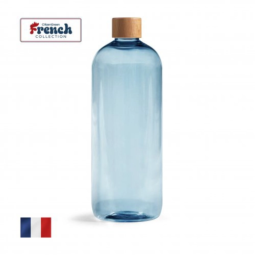image du produit Bouteille eb PET recyclé fabriqué en France 1 litre - bouchon en bois