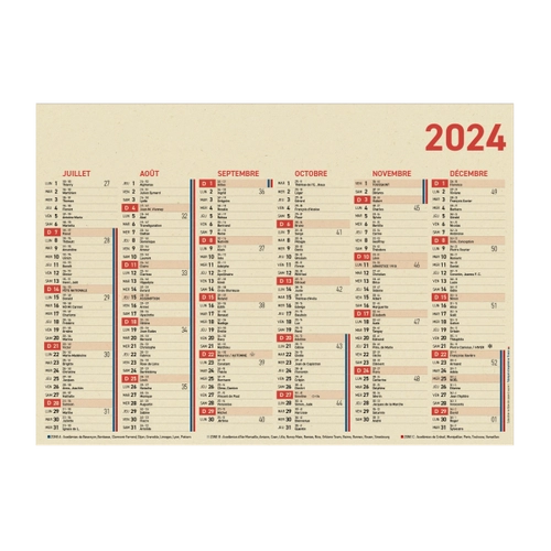 image du produit Calendrier bancaire 2024 en canne à sucre - Fabrication France