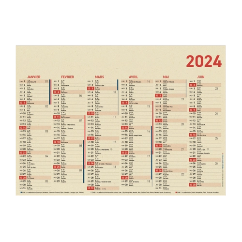 image du produit Calendrier bancaire 2024 en canne à sucre - Fabrication France