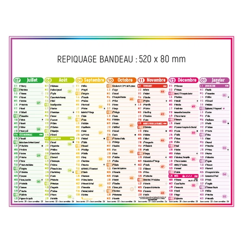 image du produit Calendrier bancaire 2025  4 SAISONS 55 x 40 cm - 7 mois par face