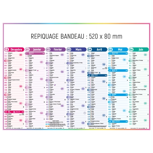 image du produit Calendrier bancaire 2025  4 SAISONS 55 x 40 cm - 7 mois par face