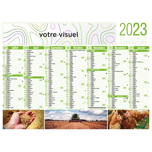 image du produit Calendrier bancaire 2025  AGRICULTURE format 43 x 33 cm - 7 mois par face