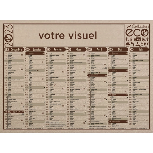 image du produit Calendrier bancaire 2025  ECO 43 x 33 cm - 7 mois par face