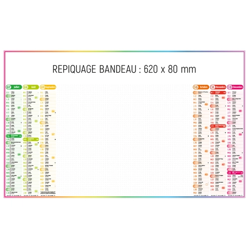 image du produit Calendrier bancaire 2025  EFFACABLE 4 SAISONS 65 x 40 cm - 6 mois par face