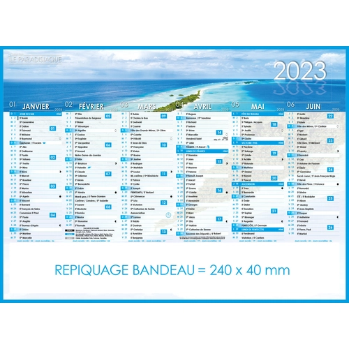 image du produit Calendrier bancaire 2025  ILES DE PARADIS format 27 x 21 cm - 6 mois par face