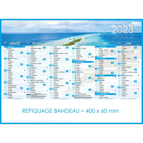 image du produit Calendrier bancaire 2025  ILES DE PARADIS format 43 x 33 cm - 6 mois par face