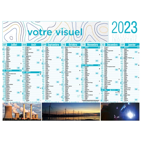 image du produit Calendrier bancaire 2025  INDUSTRIE format 55 x 40 cm - 7 mois par face