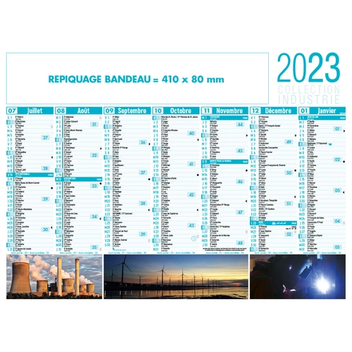 image du produit Calendrier bancaire 2025  INDUSTRIE format 55 x 40 cm - 7 mois par face