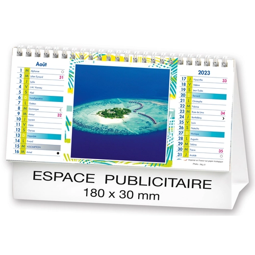 image du produit Calendrier chevalet 2025  PLAGES DE REVE 21 x 15 cm - 13 feuillets