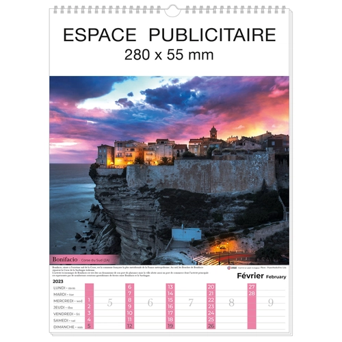 image du produit Calendrier Feuillet 2025  PAYSAGES DE France 32 x 43 cm - 13 feuillets