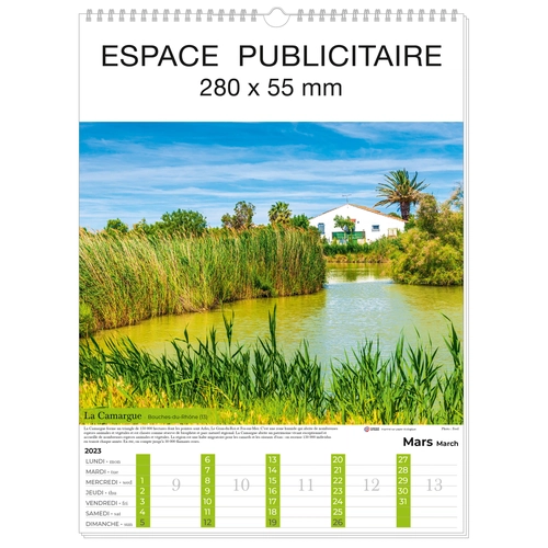 image du produit Calendrier Feuillet 2025  PAYSAGES DE France 32 x 43 cm - 13 feuillets