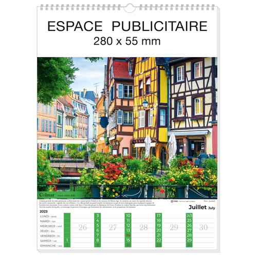 image du produit Calendrier Feuillet 2025  PAYSAGES DE France 32 x 43 cm - 13 feuillets