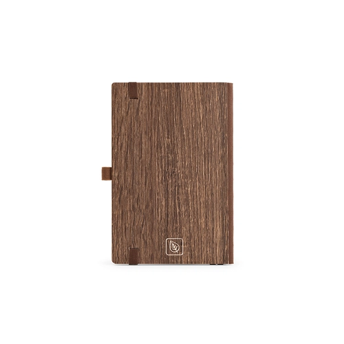 image du produit Carnet de notes A5 avec couverture en bois et RPET - 196 pages non lignées FSC 70g/m2