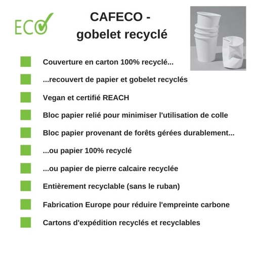 image du produit Carnet de notes A5 en gobelet recyclé - Carnet biodégradable ou recyclable