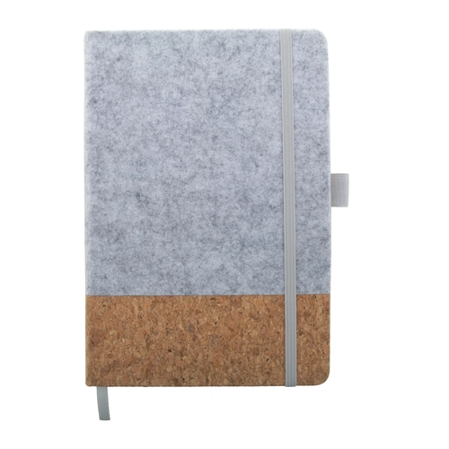 image du produit Carnet recouvert de feutrine PET recyclée et liège naturel - 80 feuilles lignées