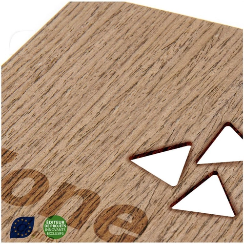 image du produit Carte en bois personnalisable 9 x 14 cm - bois merisier