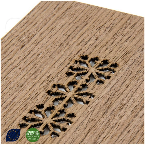 image du produit Carte en bois personnalisable 9 x 14 cm - bois merisier