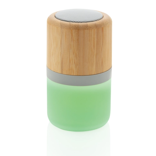 image du produit Enceinte 3W en bambou avec lumière d'ambiance