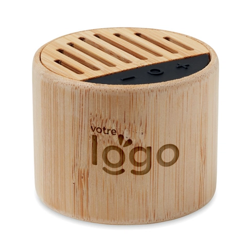 image du produit Enceinte bluetooth 5.3 en bambou avec témoin LED