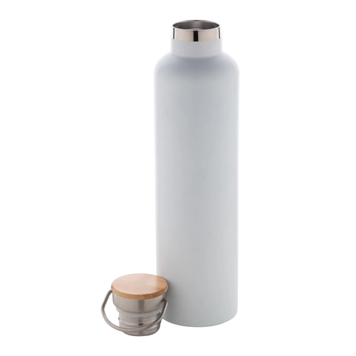 image du produit Gourde inox 1 litre - Thermos avec couvercle bambou