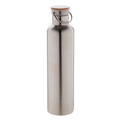 image du produit Gourde inox 1 litre - Thermos avec couvercle bambou