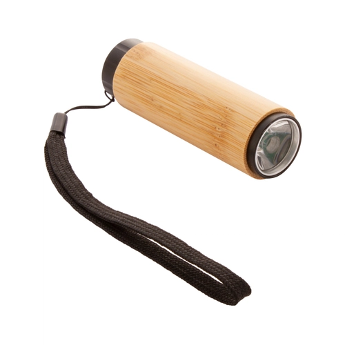 image du produit Lampe de poche LED en bambou avec dragonne